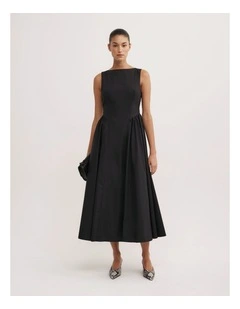 Basque Panel Dress in Black