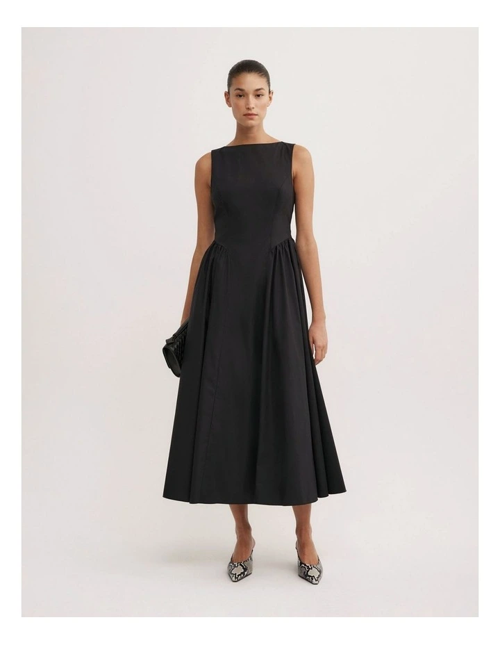 Basque Panel Dress in Black image 1