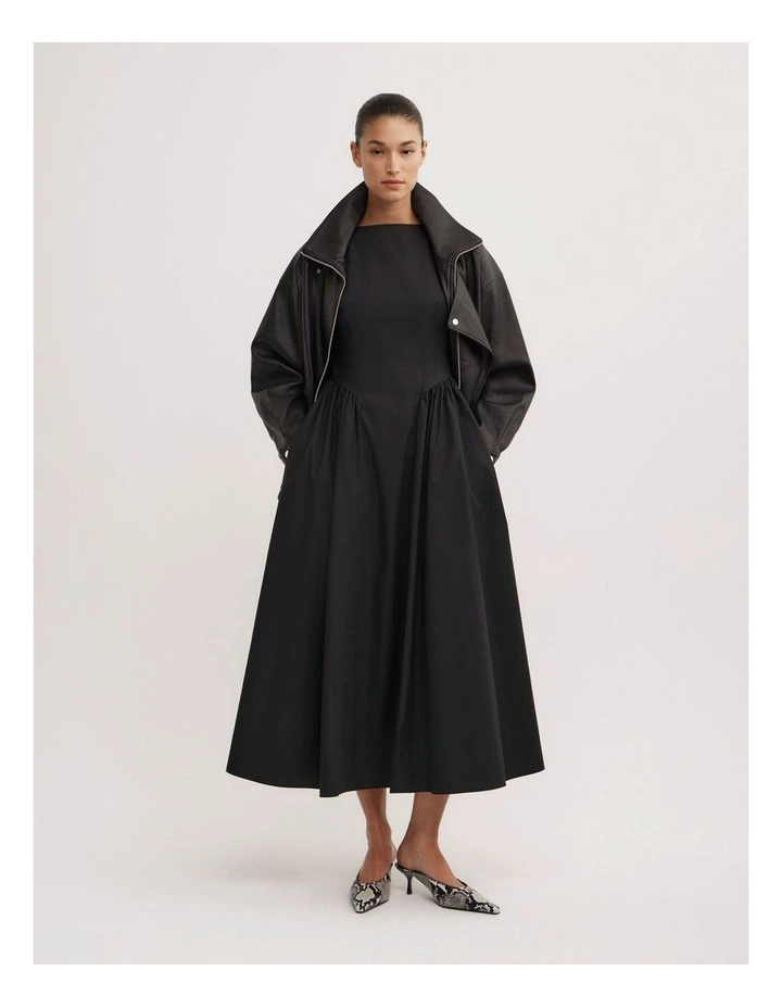 Basque Panel Dress in Black image 4