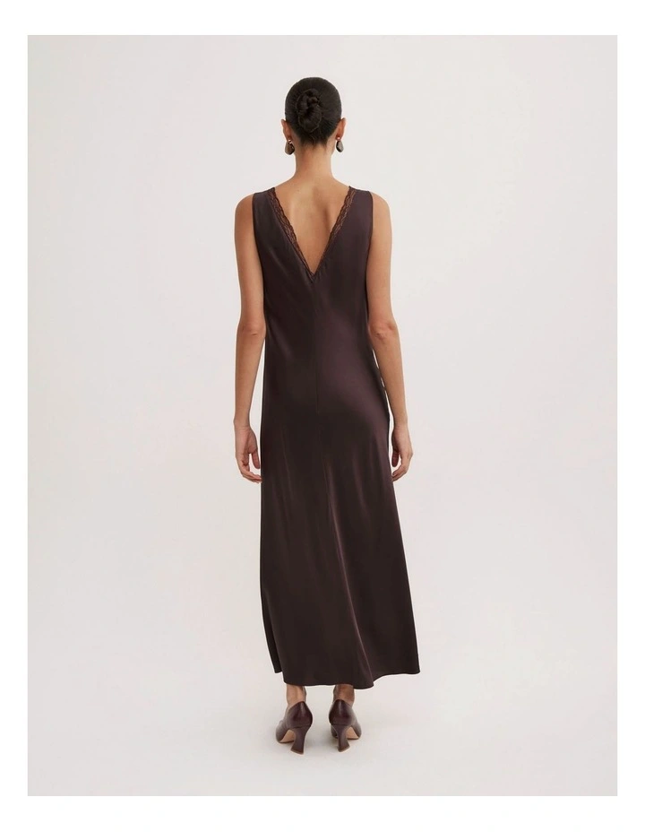 Trim Detail Dress in Espresso image 4