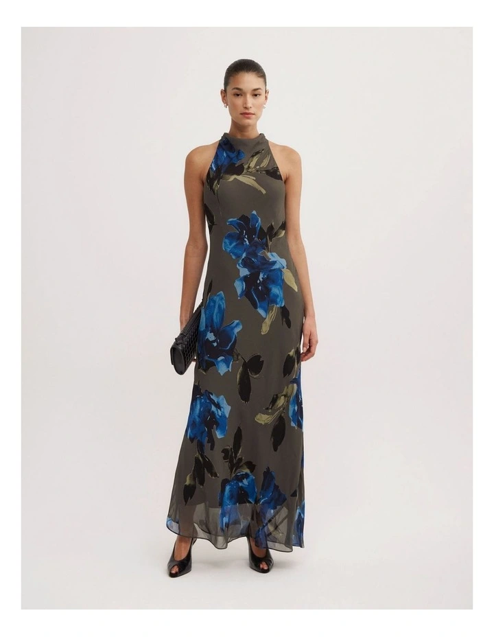Floral Halter Dress in Multi image 1
