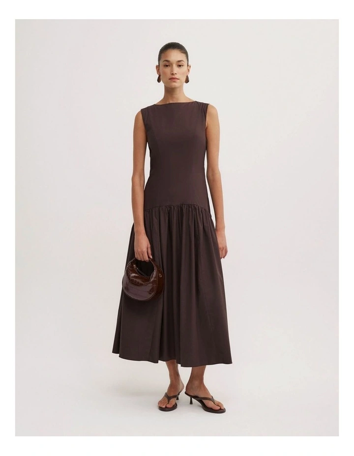Basque Waist Dress in Espresso image 1