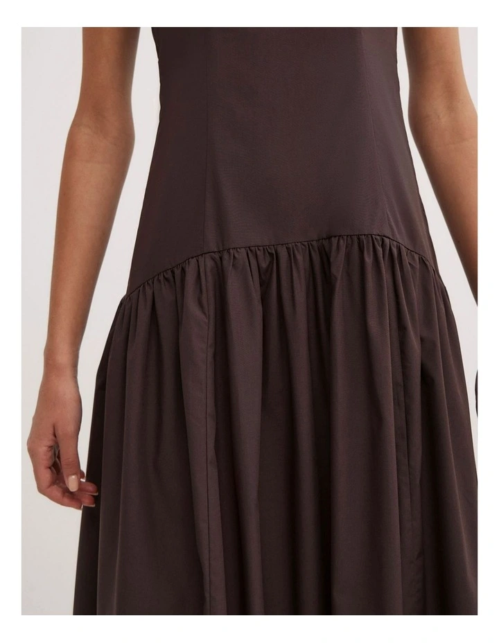 Basque Waist Dress in Espresso image 3