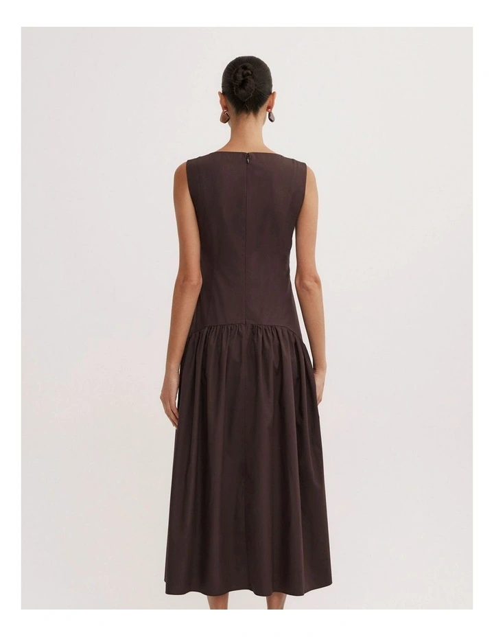 Basque Waist Dress in Espresso image 4