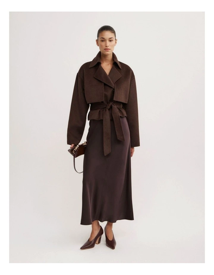 Cropped Trench Coat in Cocoa Marle image 2