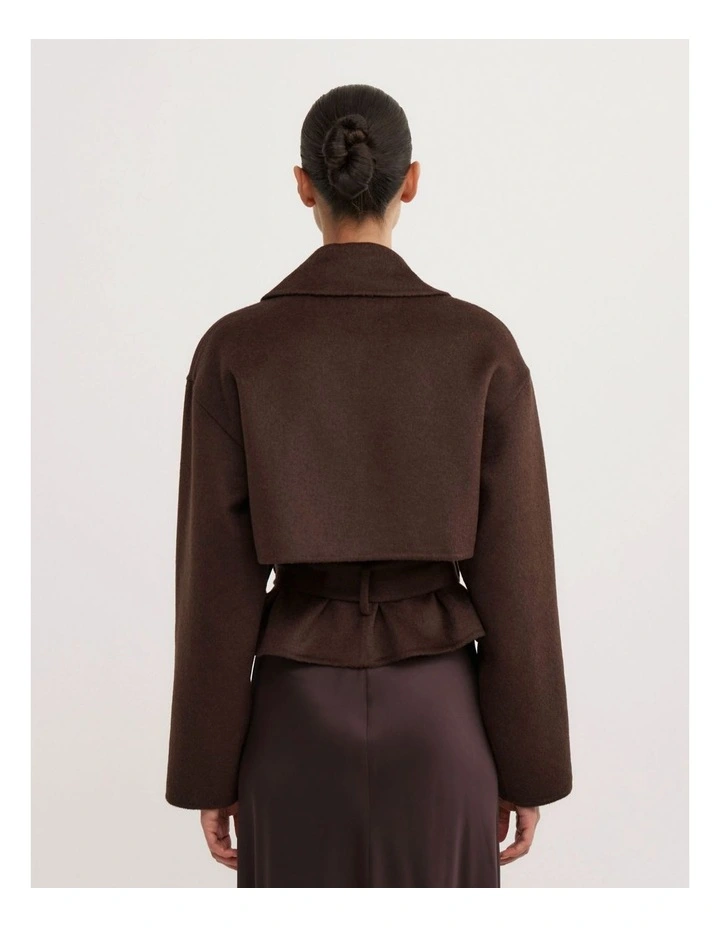 Cropped Trench Coat in Cocoa Marle image 4