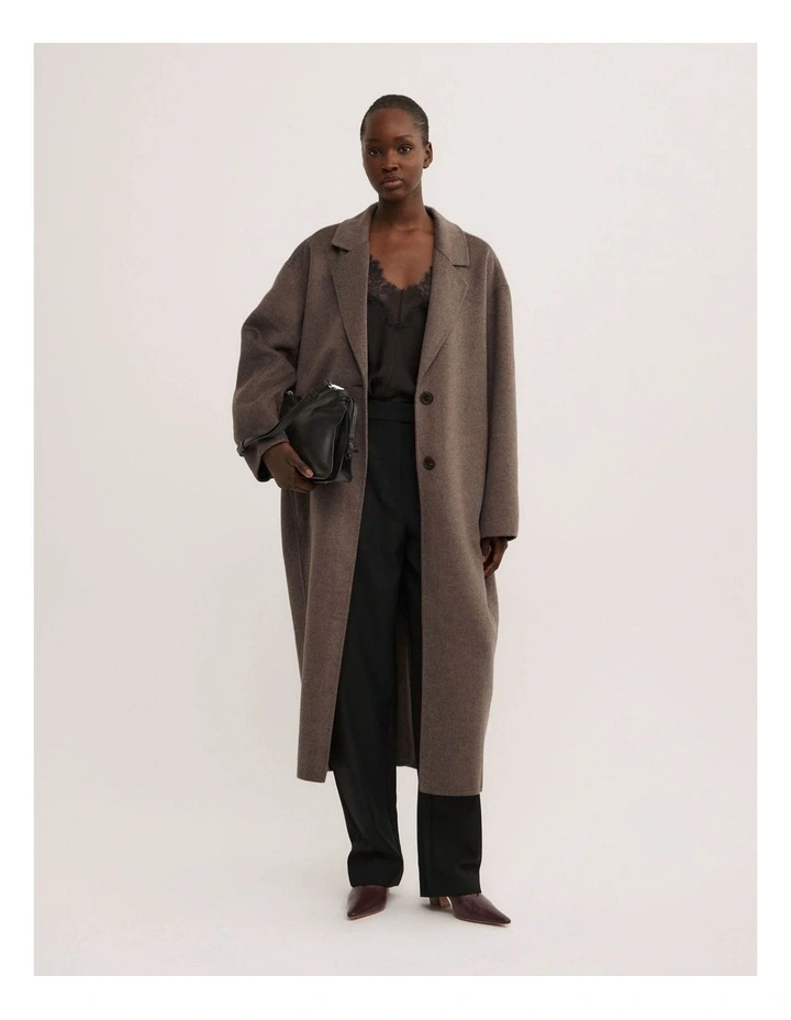 Cocoon Coat in Chocolate Marle image 1