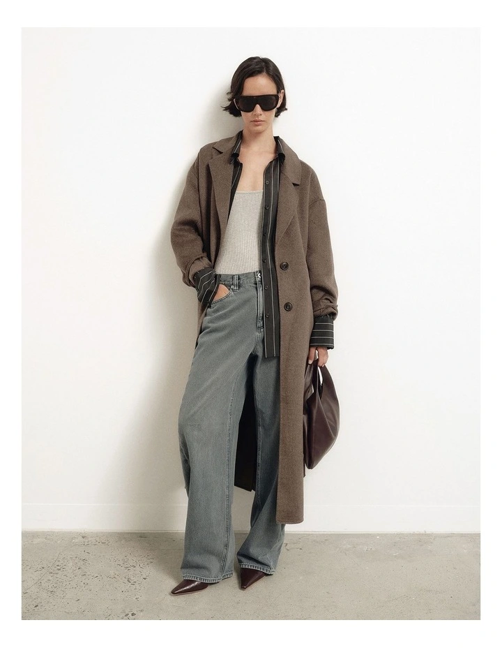 Cocoon Coat in Chocolate Marle image 2