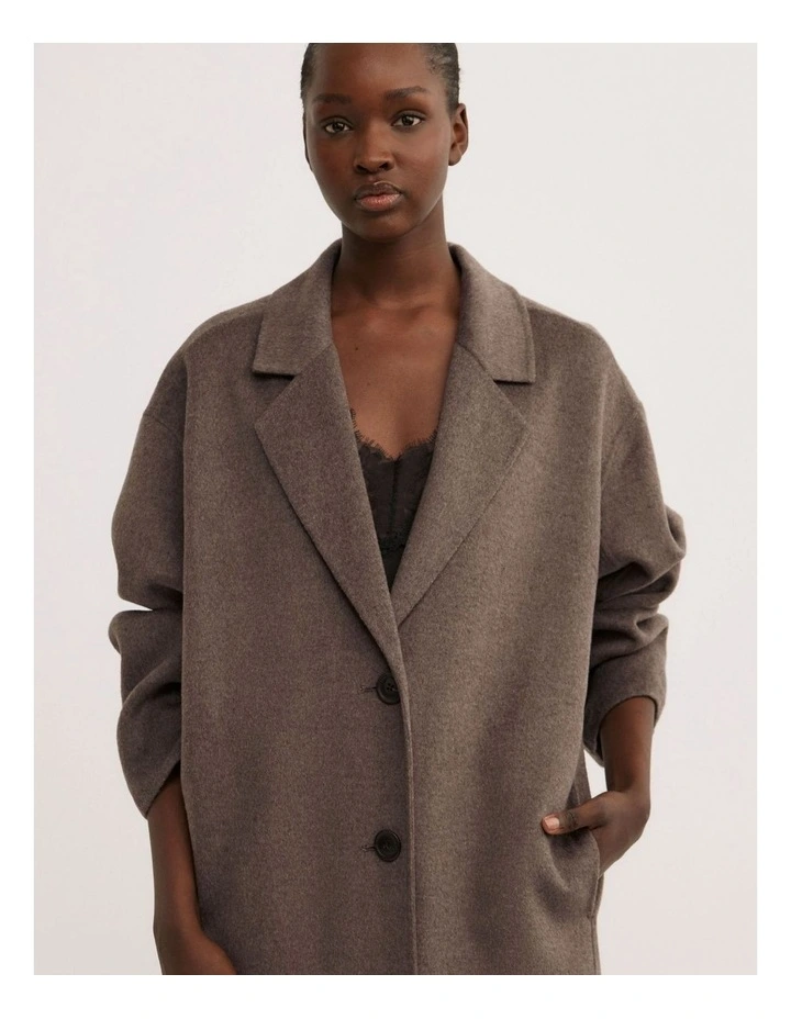 Cocoon Coat in Chocolate Marle image 5