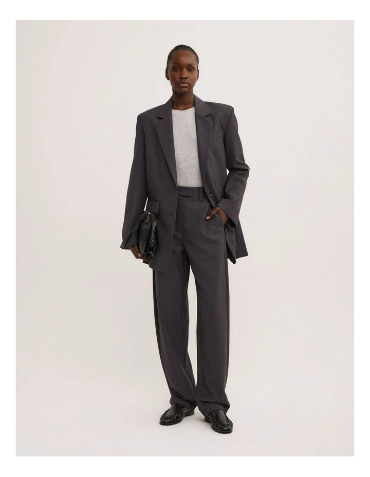 Longline Blazer in Charcoal image 4