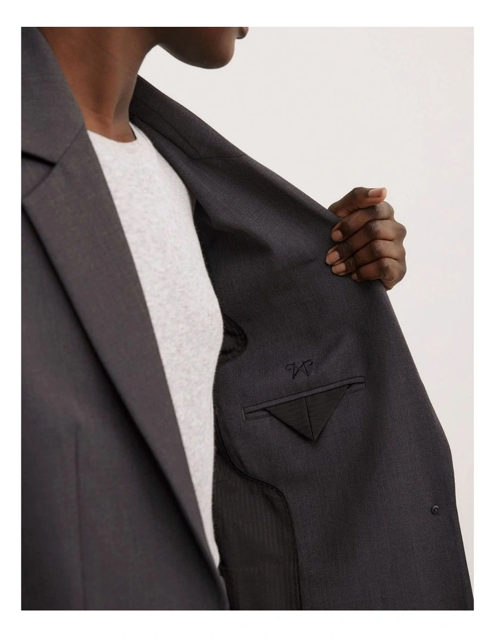 Longline Blazer in Charcoal image 4
