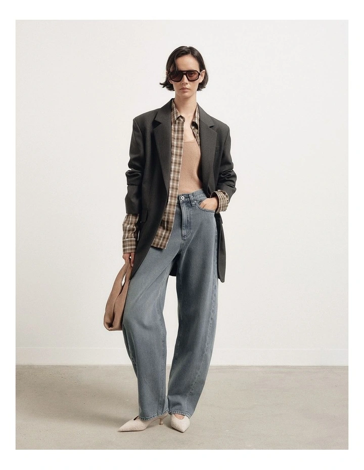 Longline Blazer in Charcoal image 6