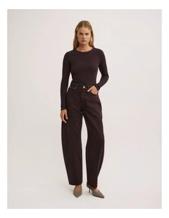 Barrel Leg Jeans in Espresso