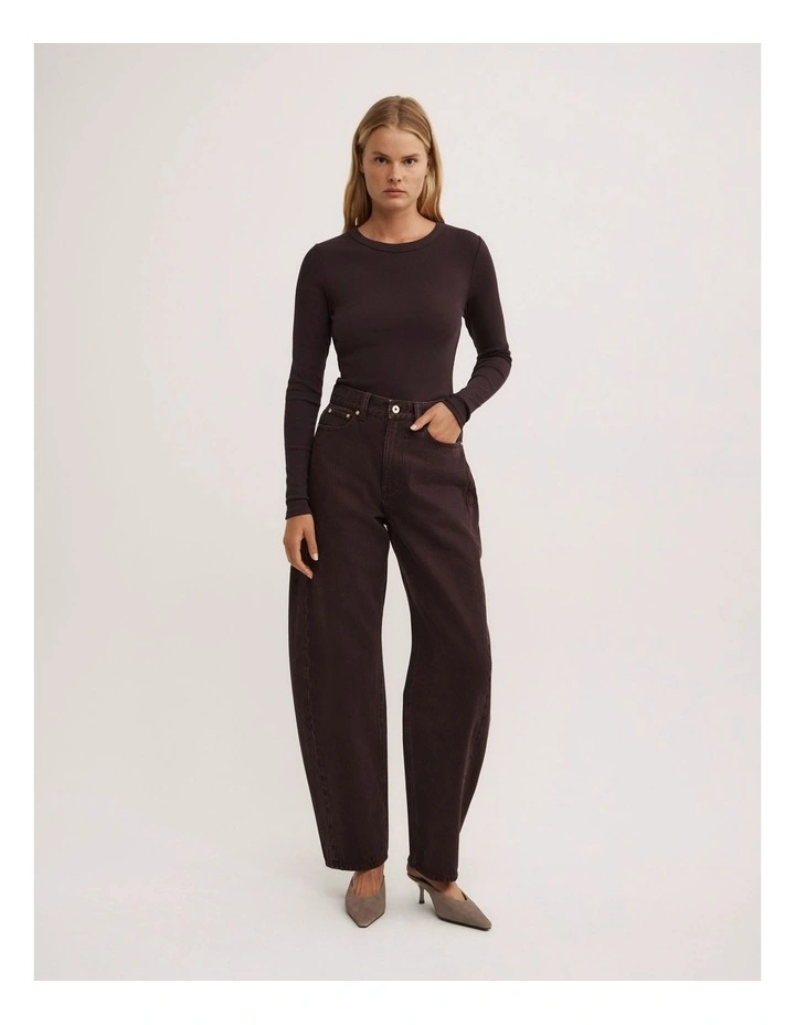 Barrel Leg Jeans in Espresso image 1