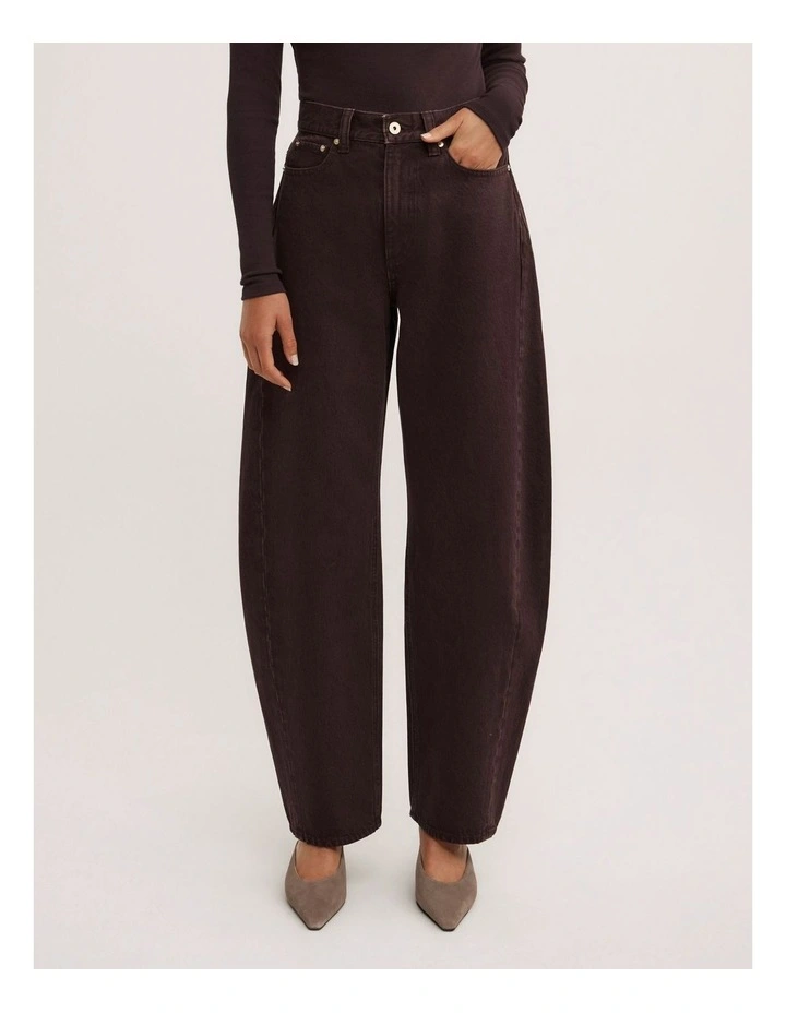 Barrel Leg Jeans in Espresso image 2