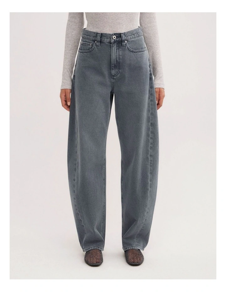 Barrel Leg Jean in Steel Blue image 2