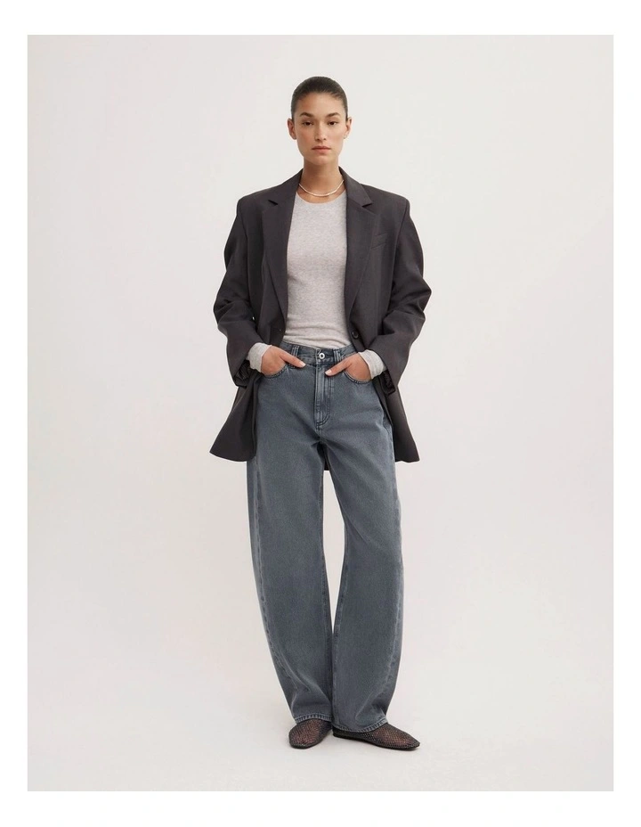 Barrel Leg Jean in Steel Blue image 3