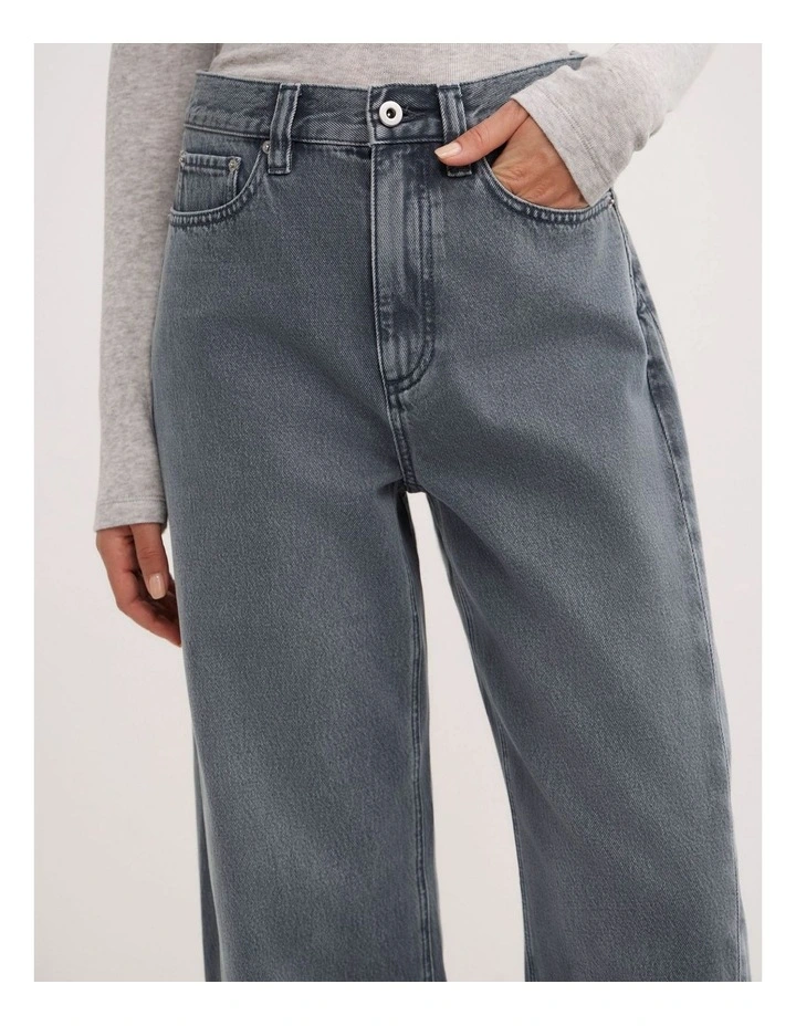 Barrel Leg Jean in Steel Blue image 4