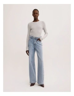 Full Length Straight Jean in Sky Blue