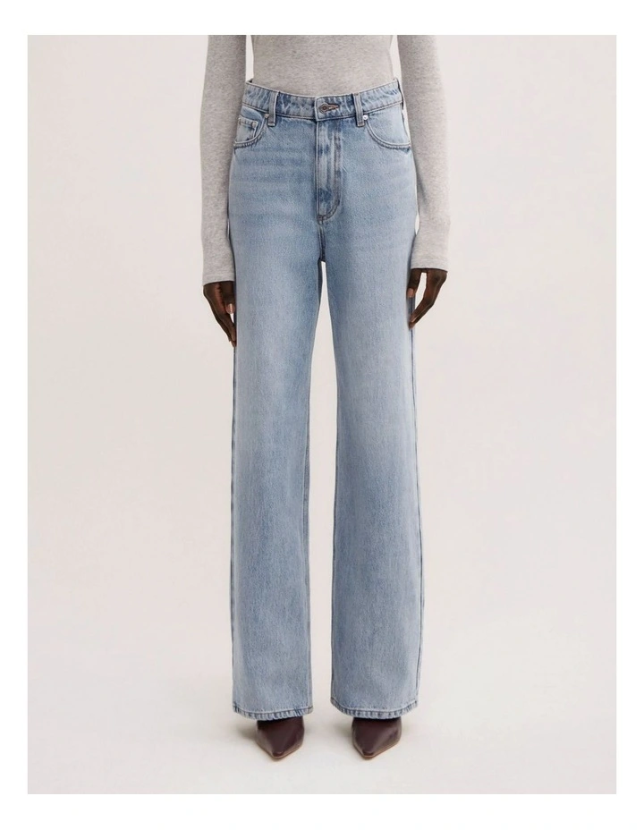 Full Length Straight Jean in Sky Blue image 2