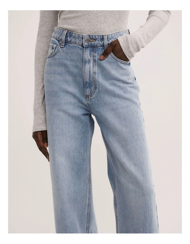 Full Length Straight Jean in Sky Blue image 4