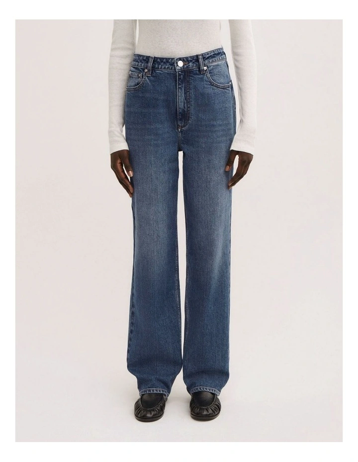 Full Length Straight Jean in Sorrento Blue image 2
