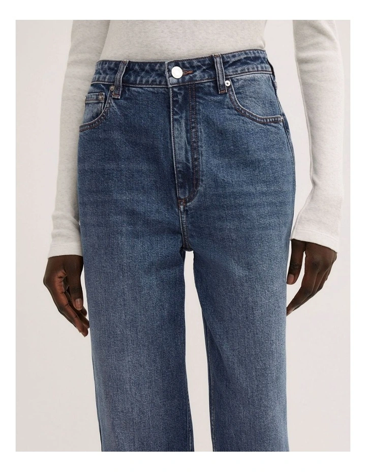 Full Length Straight Jean in Sorrento Blue image 4
