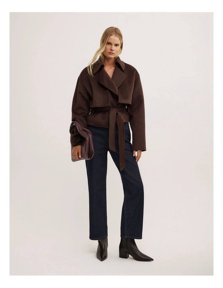 Straight Crop Jeans in Raw Denim image 3