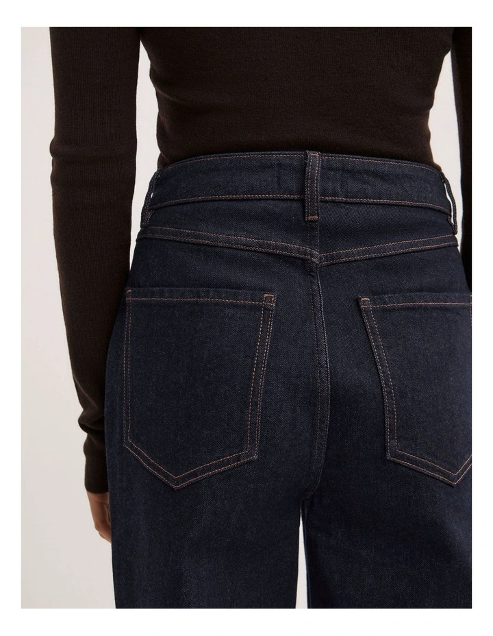 Straight Crop Jeans in Raw Denim image 4