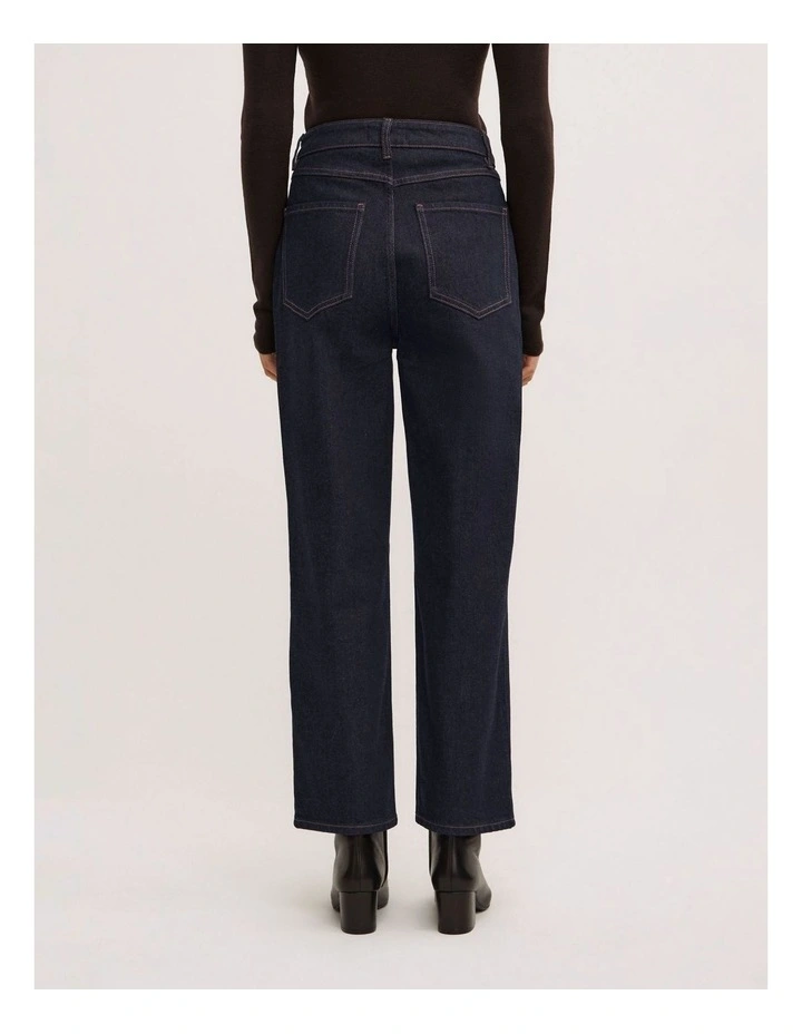 Straight Crop Jeans in Raw Denim image 5