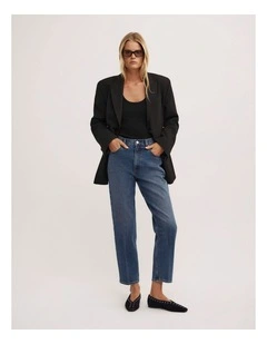 Crease Front Crop Jeans in Sorrento Blue
