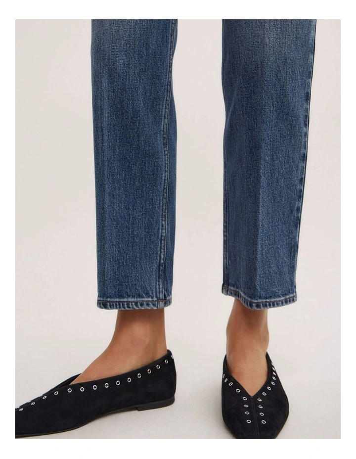 Crease Front Crop Jeans in Sorrento Blue image 4