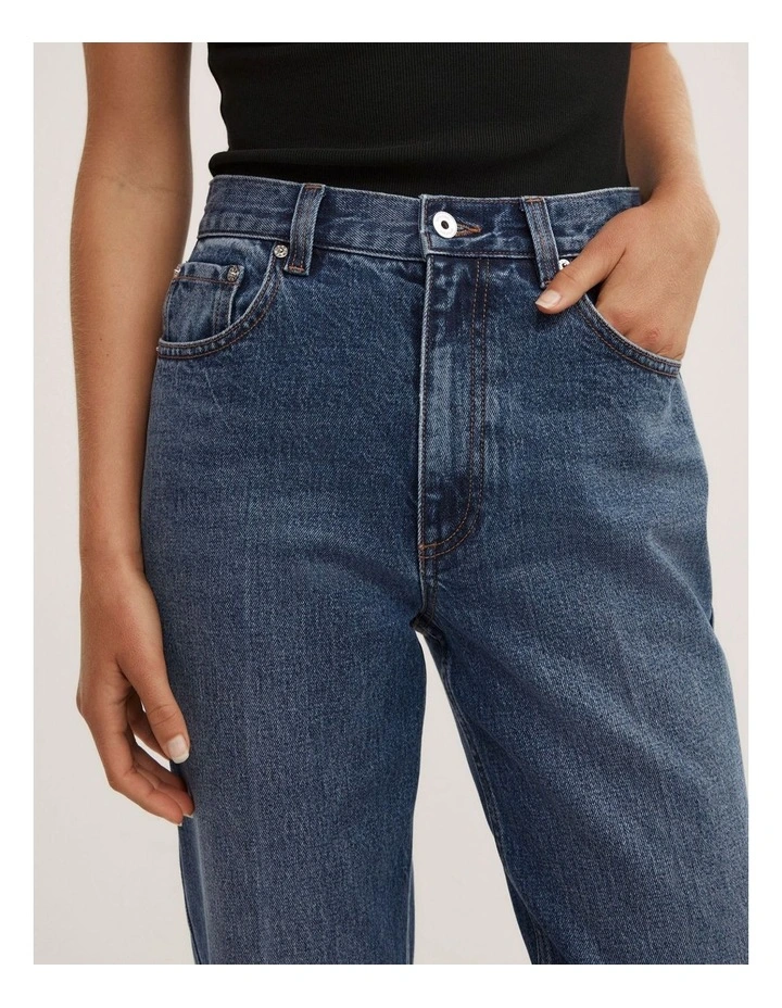 Crease Front Crop Jeans in Sorrento Blue image 5