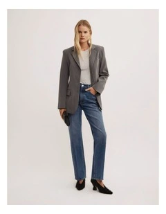 Crease Front Straight Jeans in Sorrento Blue