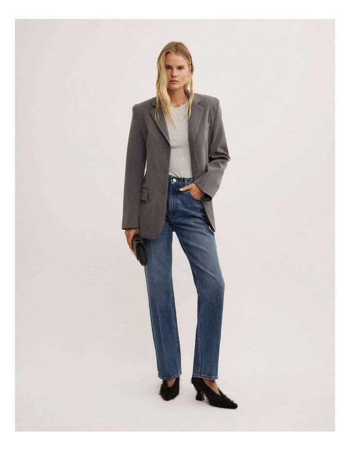 Crease Front Straight Jeans in Sorrento Blue image 1