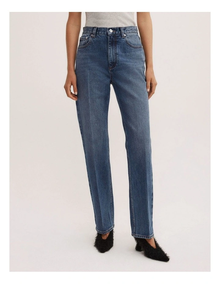 Crease Front Straight Jeans in Sorrento Blue image 2