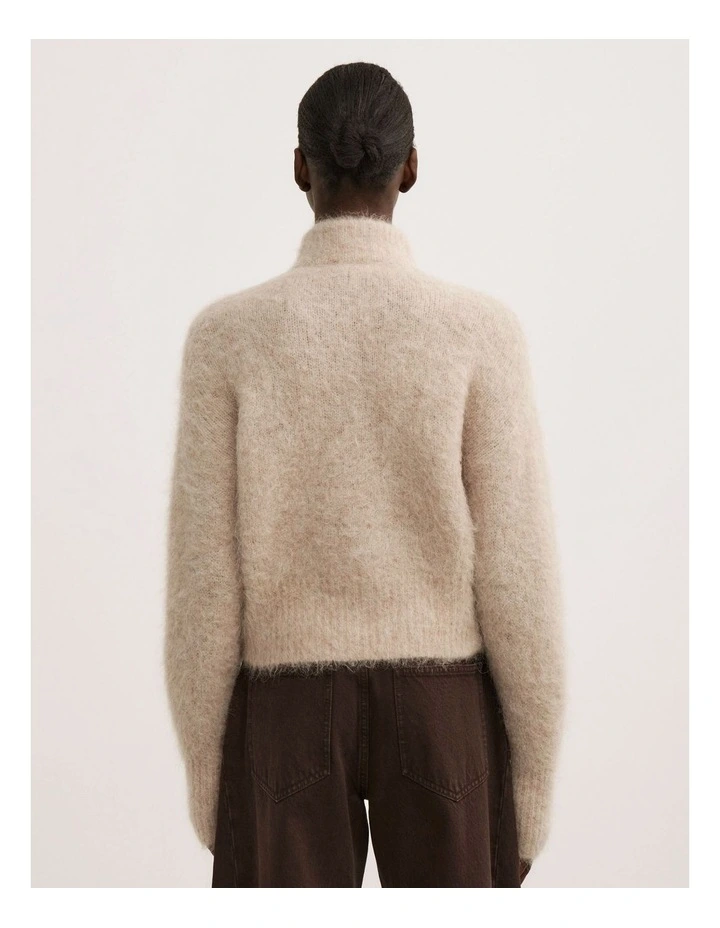 Fluffy Funnel Bomber in Truffle Marle image 4