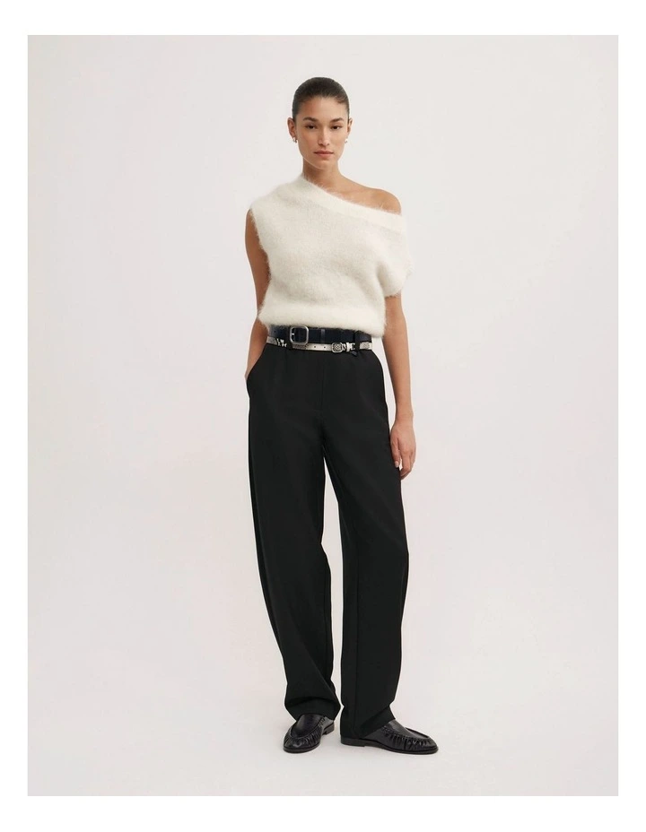 Asymmetric Fluffy Top in Vanilla image 2