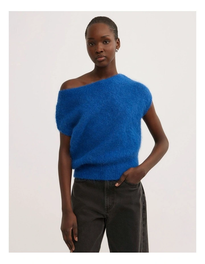 Asymmetric Fluffy Top in Cobalt image 1