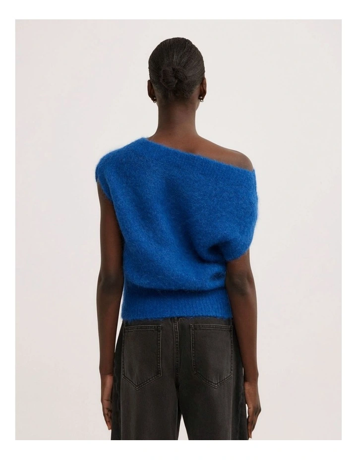 Asymmetric Fluffy Top in Cobalt image 4