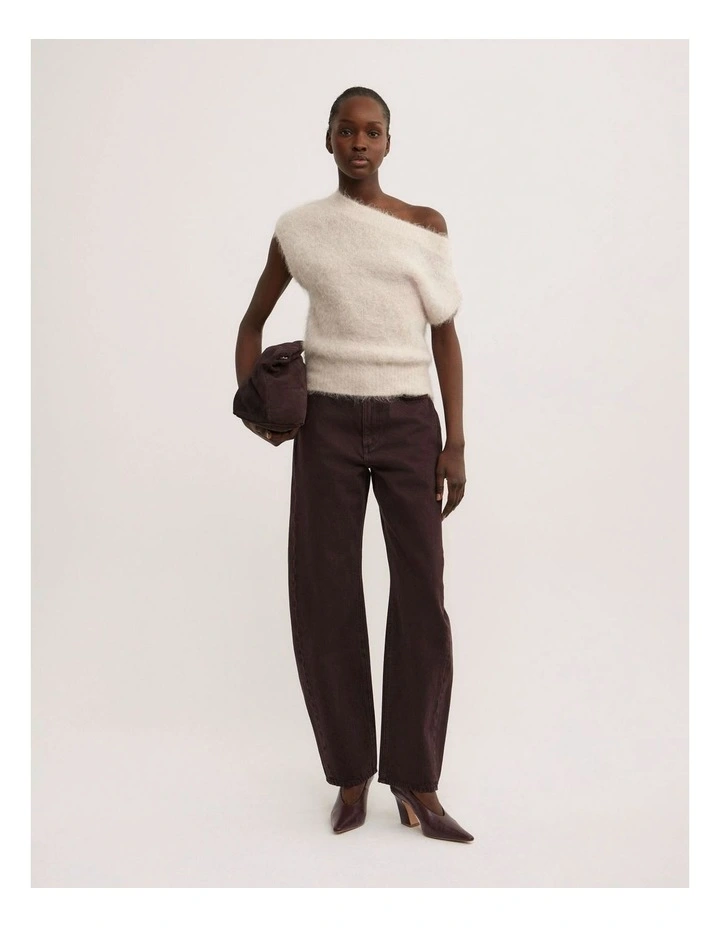 Asymmetric Fluffy Top in Oak Marle image 2