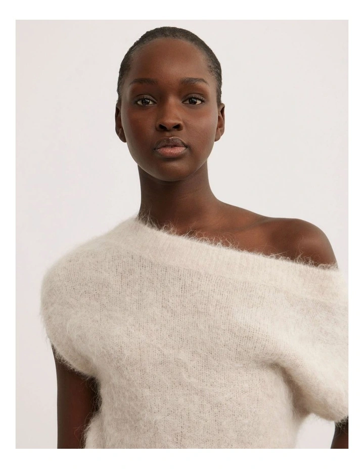 Asymmetric Fluffy Top in Oak Marle image 3