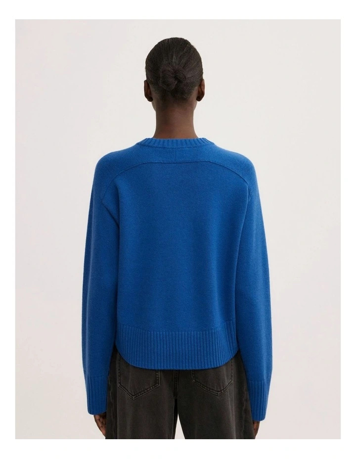 Crew Neck Knit Jumper in Cobalt image 5