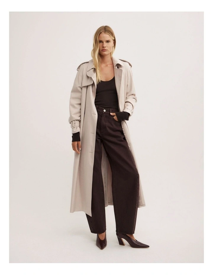 Merino Scoop Neck Knit Top in Espresso image 4