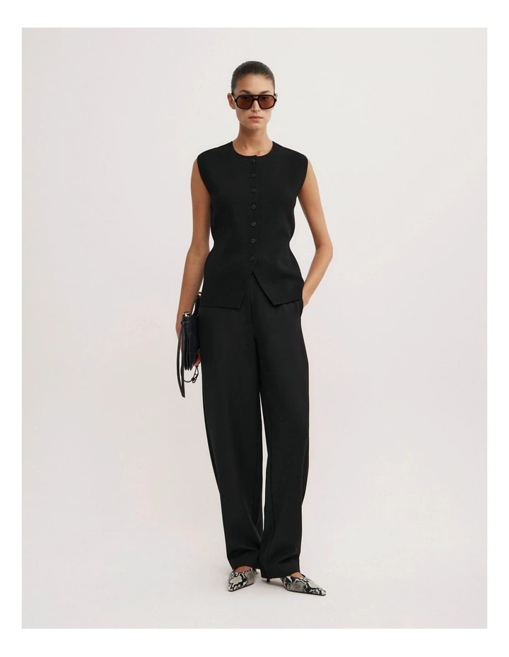 Compact Knit Vest in Black image 2