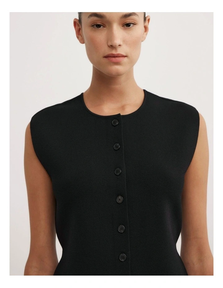 Compact Knit Vest in Black image 3