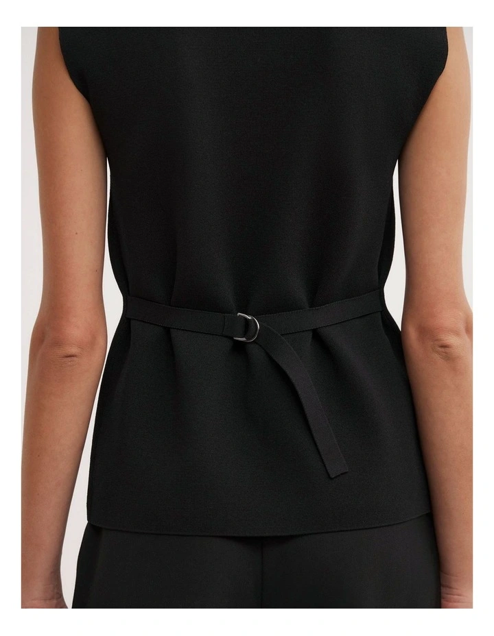 Compact Knit Vest in Black image 4