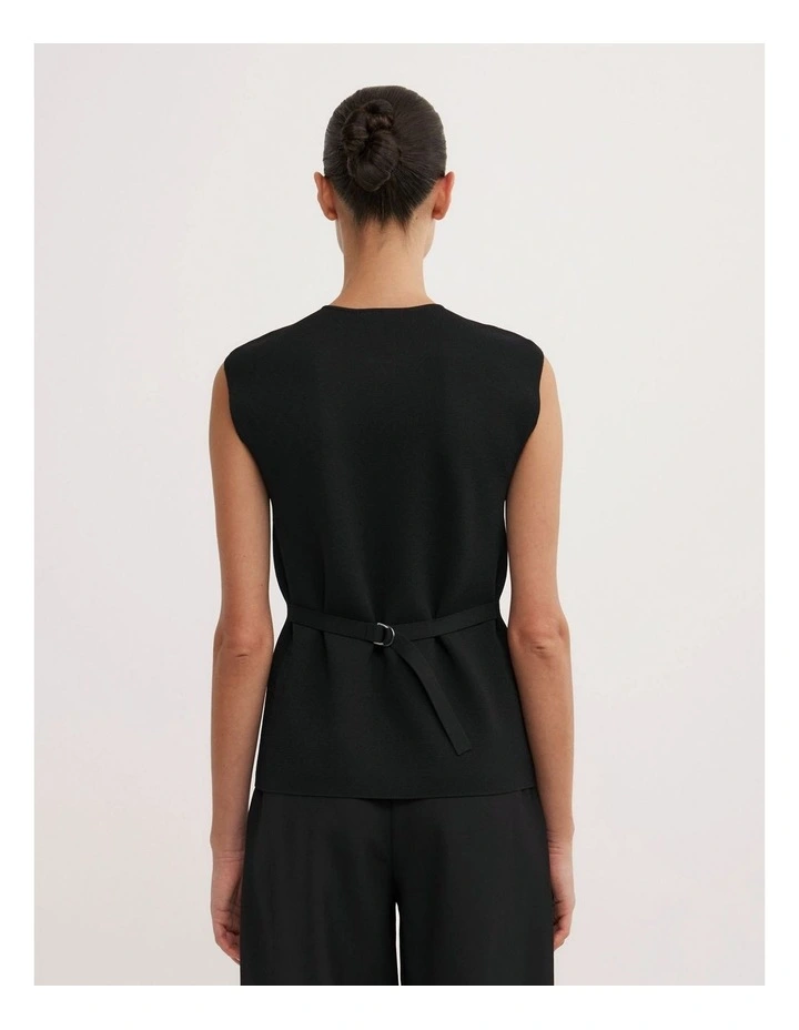 Compact Knit Vest in Black image 5
