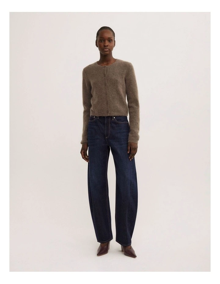 Fluffy Button Cardigan in Deep Sage image 2