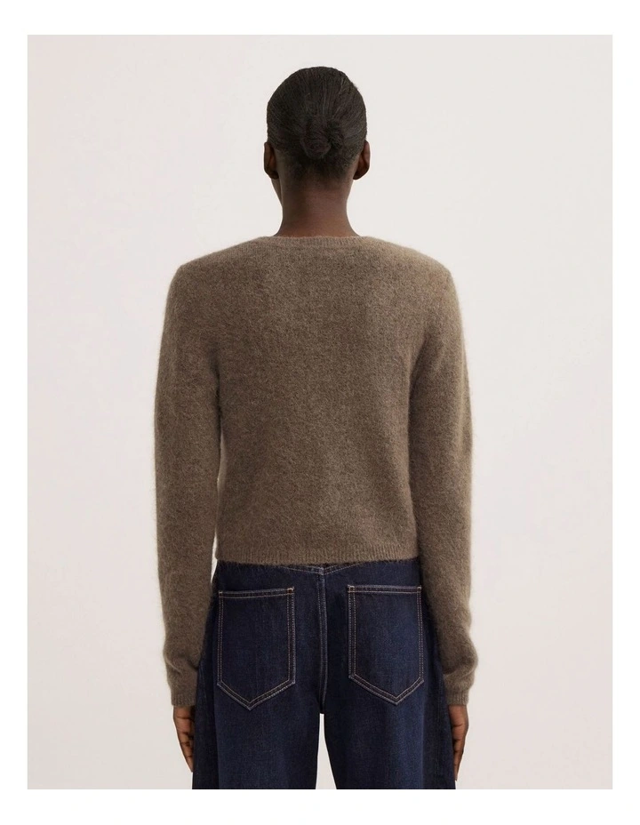 Fluffy Button Cardigan in Deep Sage image 5